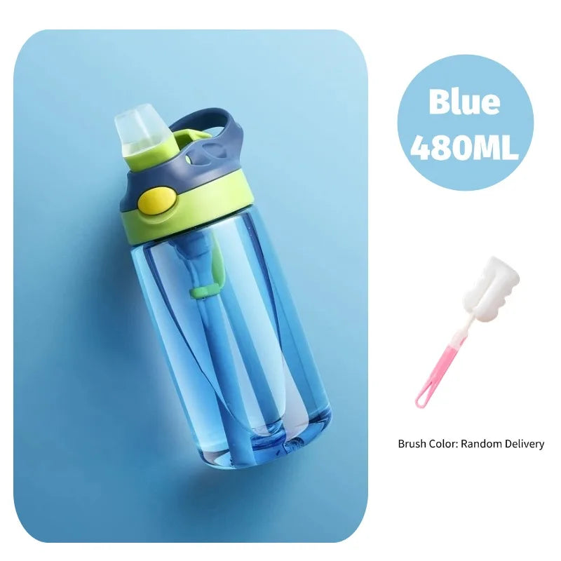 Garrafa Infantil 480ML Antivazamento – Perfeita para Água, Suco e Passeios!