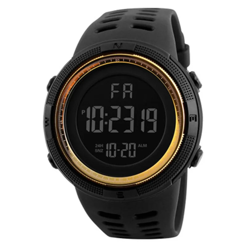 Relógio Digital Eletrônico Masculino | Estilo Militar | Esportivo | LED Luminoso | Multifuncional | Pulseira de Pulso | Para Homens, Crianças, Meninos, Estudantes e Adolescentes