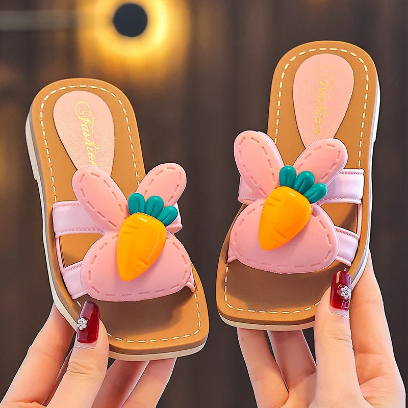 Chinelos Infantis para Crianças | Verão | Desenho Animado | Sapatos de Praia | Meninas | Bebê | Sola Macia | Antiderrapante