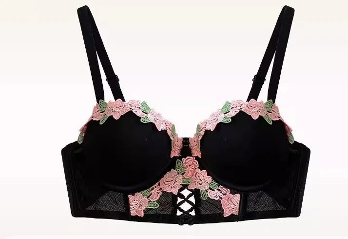 Conjunto Lingerie Vintage Floral YUQI – Delicadeza, Conforto e Elegância Retrô