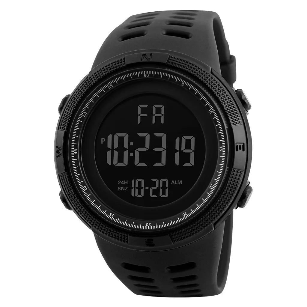 Relógio Digital Eletrônico Masculino | Estilo Militar | Esportivo | LED Luminoso | Multifuncional | Pulseira de Pulso | Para Homens, Crianças, Meninos, Estudantes e Adolescentes