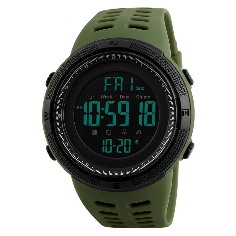 Relógio Digital Eletrônico Masculino | Estilo Militar | Esportivo | LED Luminoso | Multifuncional | Pulseira de Pulso | Para Homens, Crianças, Meninos, Estudantes e Adolescentes